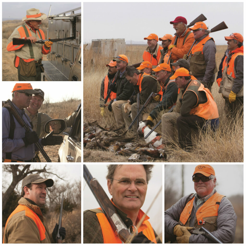 Clockwise from upper right: The Legends of Quail Hunters; National Skeet Shooters Hall of Famer Rick Pope; Park Cities Quail cofounder Joe Crafton; Covey Rise Publisher John Thames; WFAAâ€™s Pete Delkus and John Thames chat with Boone Pickens; Rolling Plains Quail Research Ranch founding member Rick Snipes. All of the Legends are ardent supporters of Park Cities Quail, a non-profit that has raised more than $6 million for quail conservation over the last decade. During that time, the Mesa Vista Ranch has been the top cooperating ranch for research.