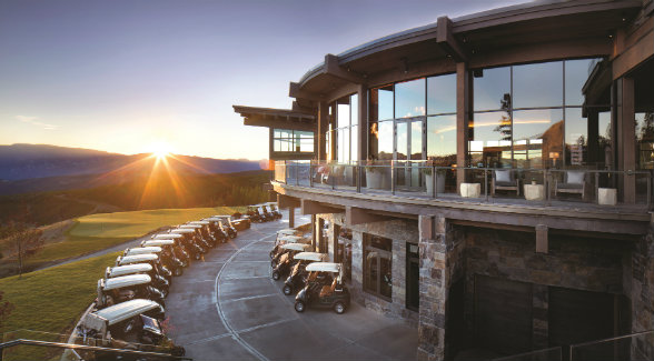 NEXT LEVEL AMENITIES. Whether it be lounging at the new golf course clubhouse (above) or dining at the Rainbow Lodge, members enjoy world-class service in a rugged setting. [Photo Credit: Gibeon Photography]