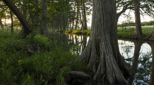 HILL COUNTRY | A calm Sabinal River slowly meanders through wooded areas in the Texas Hill Country.