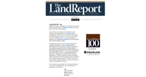 January, January Newsletter, The Land Report Newsletter, Land Report 100, January 2024 Newsletter